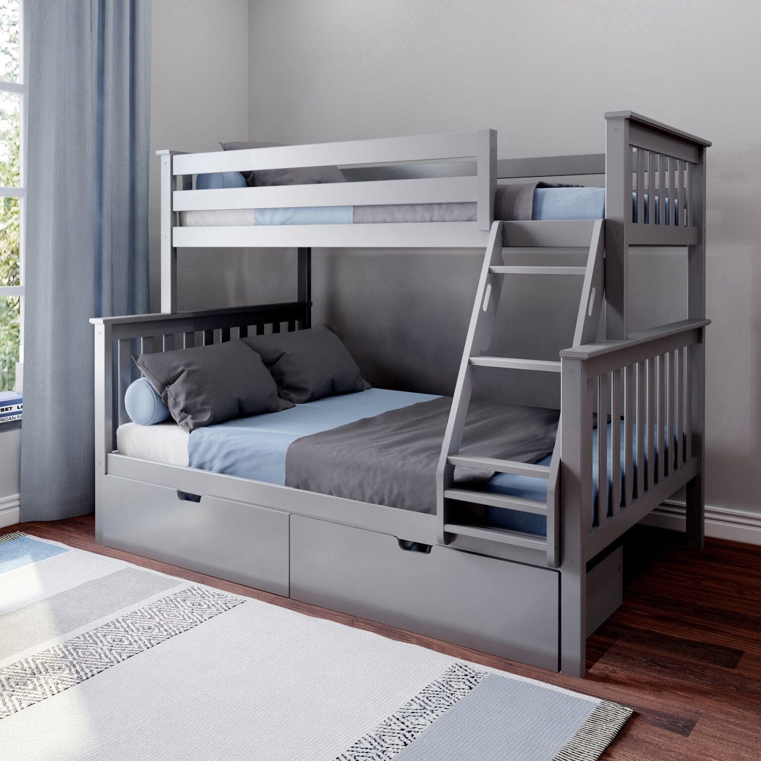 🎄Store Closing Sale💖Kid's Twin Over Full-Size Bunk Bed with Storage Drawers