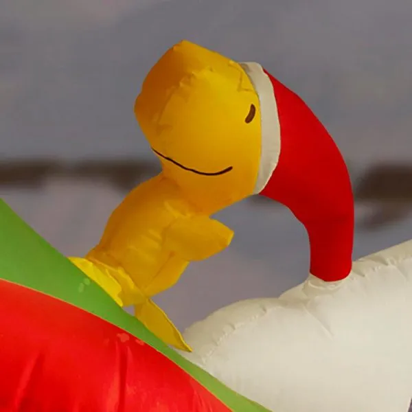 Christmas-2 5 ft pre lit inflatable snoopy in airplane airblown scene peanuts