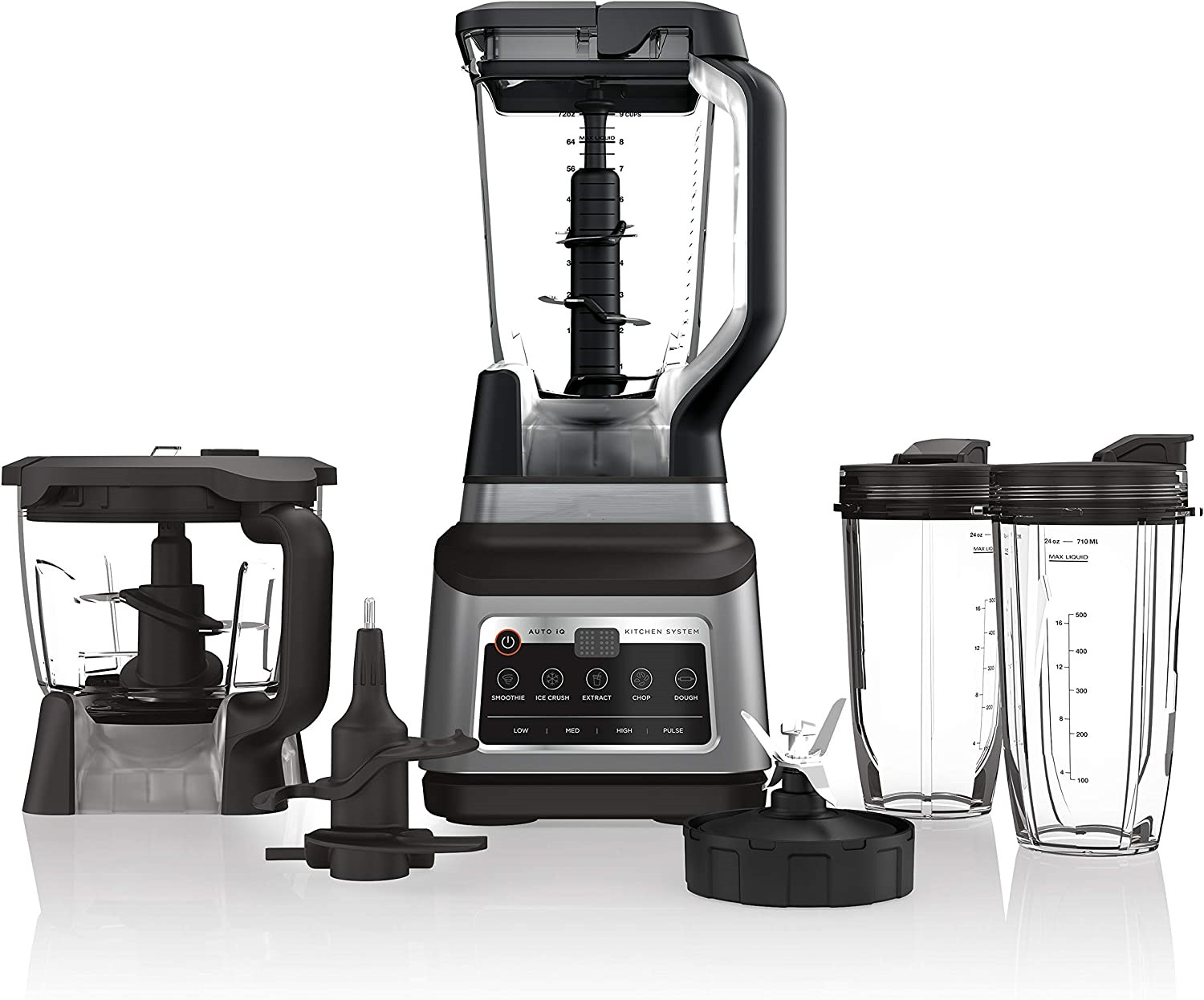 72 oz. Pitcher, 8-Cup Food Processor, 16 oz. Single Serve Cup, 1500-Watt, Black